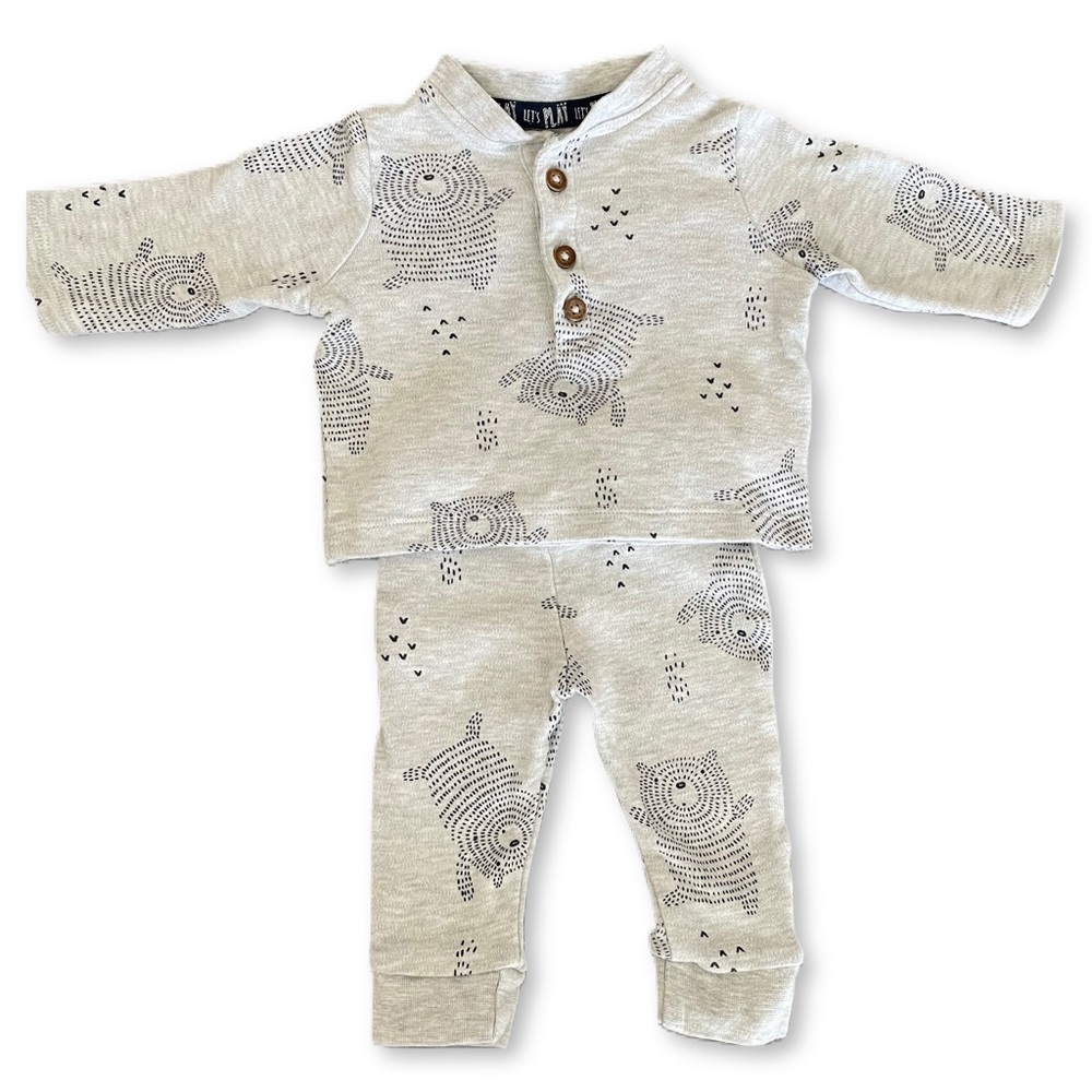 Fred & Flo Newborn Bear Long Sleeve Pant Outfit